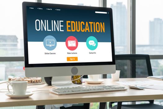 E-learning website with modish sofware for student to study online on the internet network
