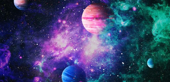 planets, awesome science fiction wallpaper, cosmic landscape. Elements of this image furnished by NASA