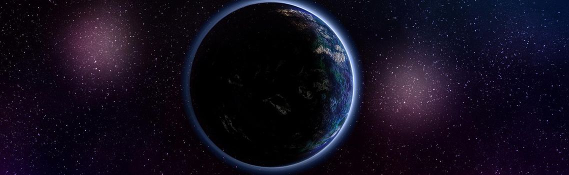 The Earth from space on a black background.