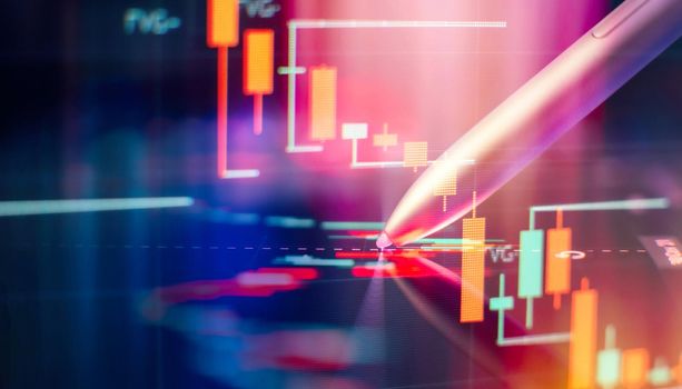 Sustainable portfolio management, long term wealth management with risk diversification concept. Candle stick graph chart of stock market investment trading.