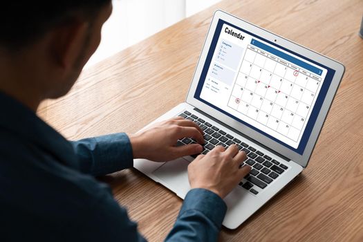 Calendar on computer software application for modish schedule planning for personal organizer and online business