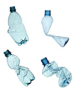 collection of various plastic bottles on white background. each one is shot separately