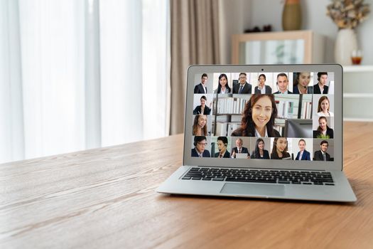 Business people on video conference for modish virtual group meeting of corprate business office workers