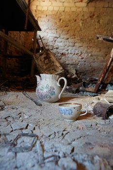 Abandoned building after fire. Shallow dof.