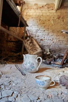 Abandoned building after fire. Shallow dof.