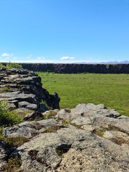 View into a canyon landscape on Iceland