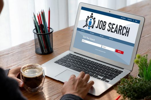 Online job search on modish website for worker to search for job opportunities on the recruitment internet network