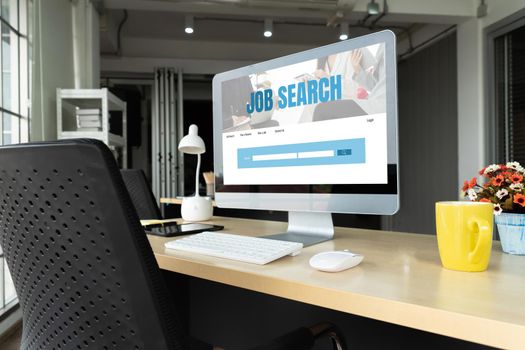 Online job search on modish website for worker to search for job opportunities on the recruitment internet network