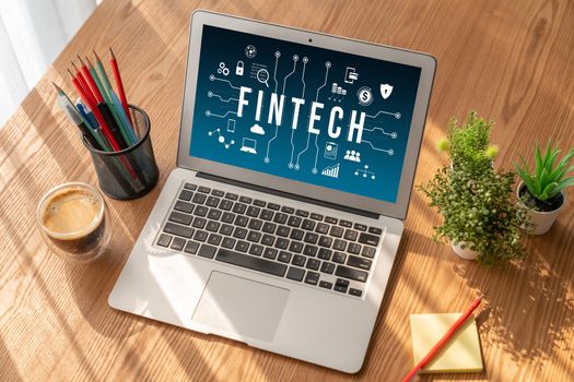 Fintech financial technology software for modish business to analyze marketing strategy