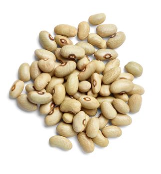 Close up of beans on white background