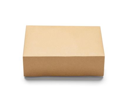 close up of a cardboard box on white background