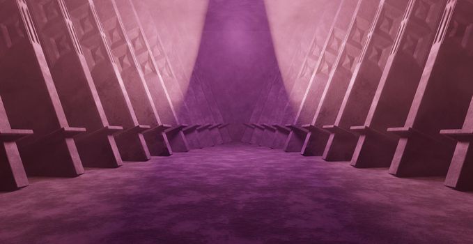 Colorful background scene Empty Hallway Corridor Room Garage Studio Dance 3D Render