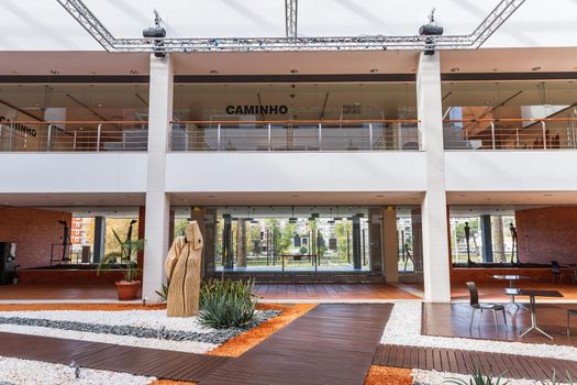 Figueira da Foz, Coimbra, Portugal: October 26, 2020: interior view of the CAE arts and entertainment center (Centro de Artes e Espectaculos) on a fall day