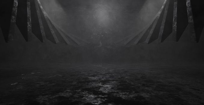 Abstract Elegant Mysterious Volumetrics Deep Grey Art Abstract Background 3D Render