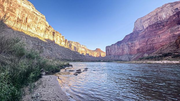 The Mighty Colorado River winds through Grand Canyon