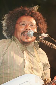 porto seguro, bahia, brazil - november 21, 2009: Singer and songwriter Chico Cesar during a show in the city of Porto Seguro.