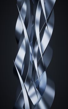 Metallic curve geometry background, 3d rendering. Computer digital drawing.