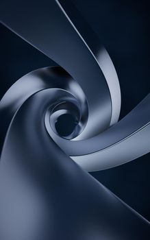 Metallic curve geometry background, 3d rendering. Computer digital drawing.