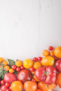 variety of ripe colourful organic tomatoes. High quality photo
