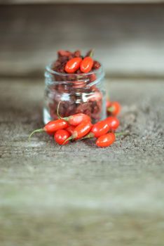 mix of fresh and dry goji berries. High quality photo