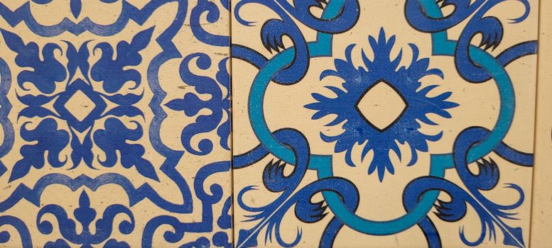 blue and white portuguese tile with drawings that can be used as a background