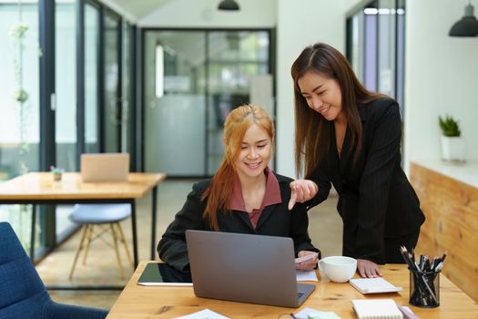 Portrait of an Asian businesswoman consulting, start up a marketing plan to meet the needs of customers in office room