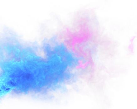 Magenta and Blue mystery smoke texture background. Duo colors fog. 3D render abstract art for fest and fan party