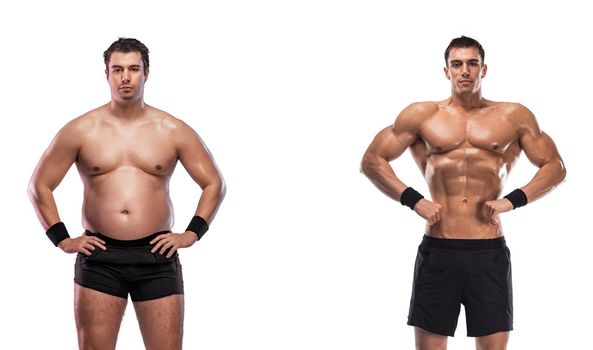 Inspiring Weight-Loss Transformation Before And After. The man was fat but became fit. Fat to athlete.