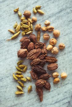 bunch of three types of cardamom. High quality photo