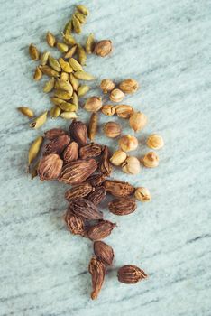 bunch of three types of cardamom. High quality photo