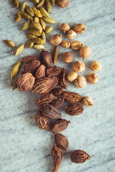 bunch of three types of cardamom. High quality photo