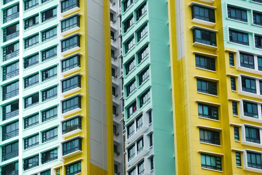 high angle view of singapore residential buildings ,