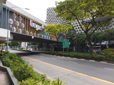 singapore Bugis Street 2 june 2022. street view of Bugis retail mall buildings.