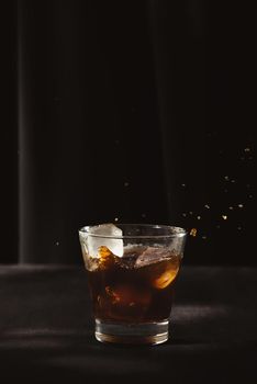 Iced coffee or cold brew coffee in a glass