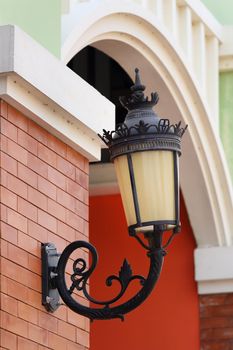 vintage lamp wall with a wall background