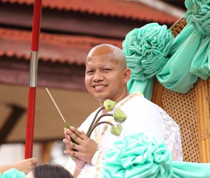 the ordination ceremony that change the Thai young men to be the new monks