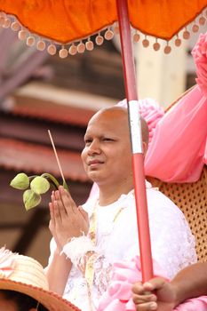 the ordination ceremony that change the Thai young men to be the new monks