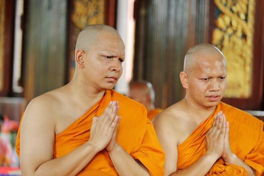 the ordination ceremony that change the Thai young men to be the new monks