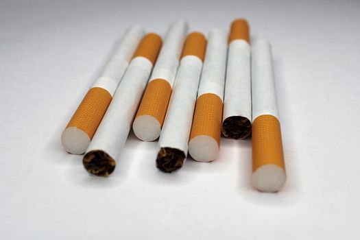 Cigarettes close-up on a light background. The concept of anti-smoking..