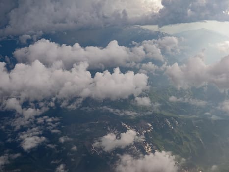 Aerial view of the Alps mountain range