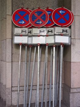 many German no parking and no stopping signs