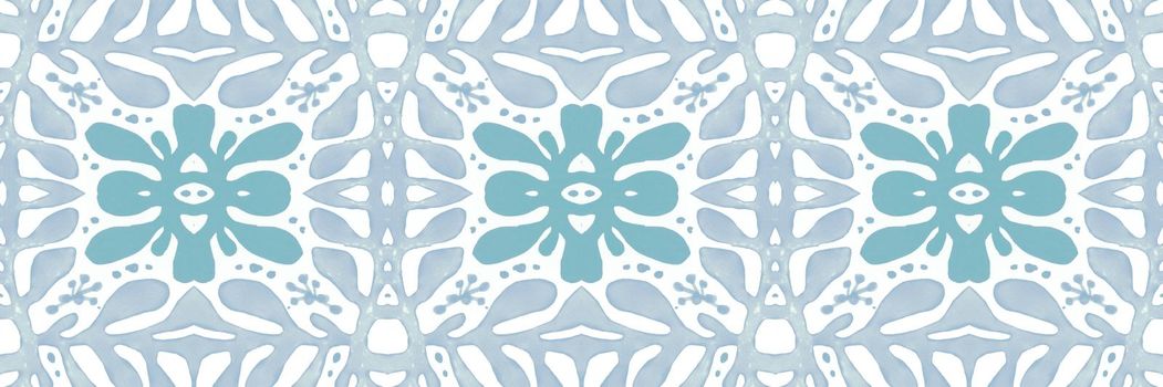 Floral vintage tiles. Moroccan oriental illustration. Watercolor italian or spanish mosaic. Vintage tile pattern. Seamless azulejo ceramic. Abstract majolica texture. Retro tile pattern.