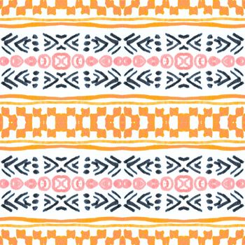 Navajo seamless pattern. Hand drawn african illustration. Vintage tribal texture. Art american maya print. Mexican motif design. Traditional aztec ornament. Navajo seamless background.