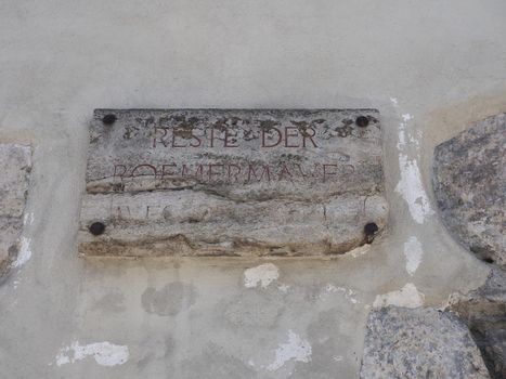 Ruins of Ancient Roman wall in Regensburg, Germany