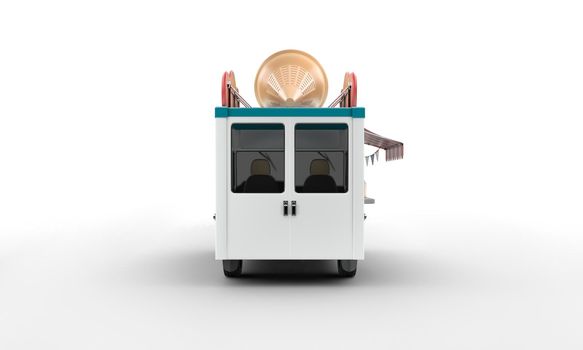 3d rendering of an ice cream van on a white background 5k