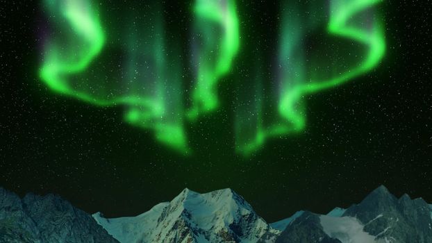 Northern Lights in the mountains 4k