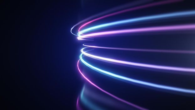 Abstract neon light streaks motion background 4k