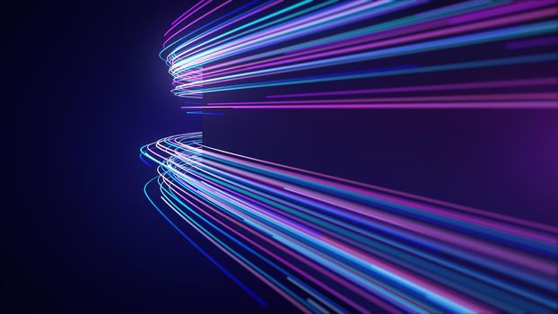 Abstract neon light streaks motion background 4k