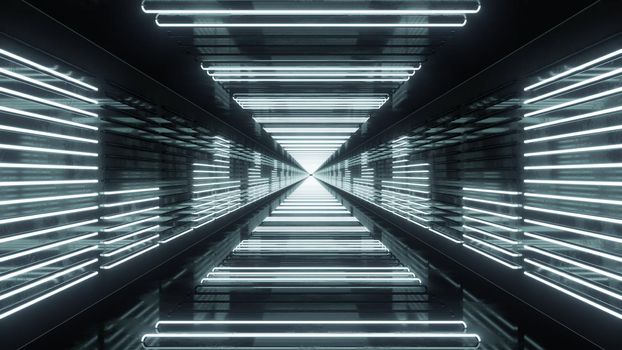 3D Render Looping Tunnel with Neon Equalizer 4k