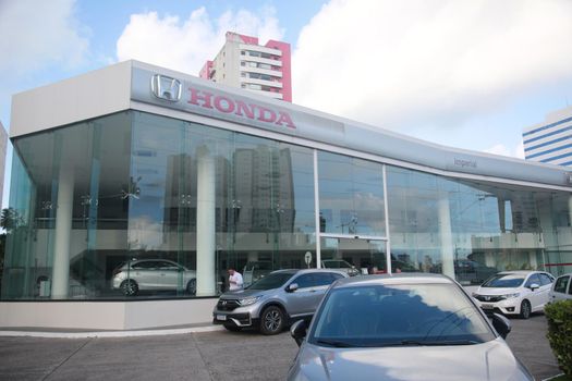 salvador, bahia, brazil - july 19, 2022: facade of a Honda manufacturer dealership in the city of Salvador.